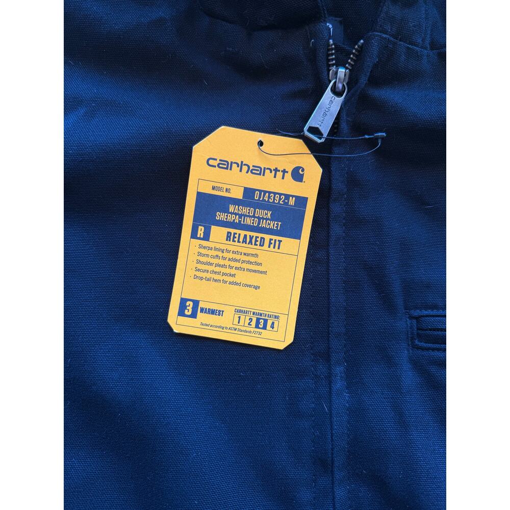 NWT Carhartt XXL Duck Sherpa Lined Hooded Black Zip Up Canvas Jacket - Picture 6 of 8